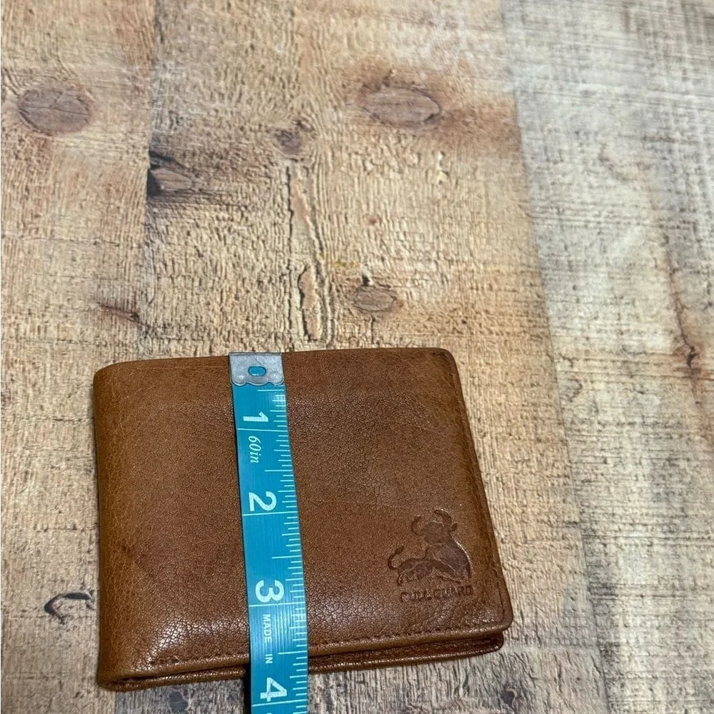 BULL GUARD Mens RFID Blocking Bifold Wallet Soft Genuine leather